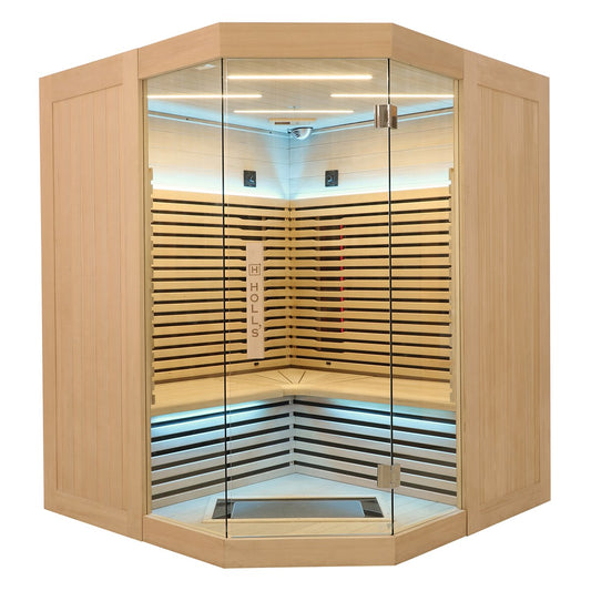Cabine infrarouge à banc en L – Holl's Canopée 3 places angulaire