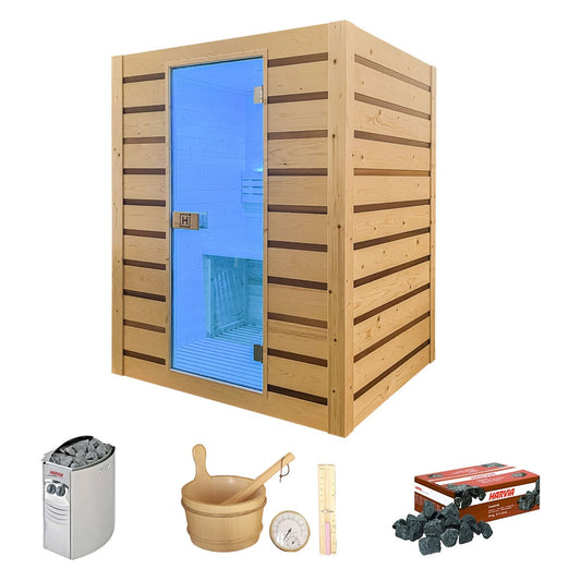 Sauna traditionnel compact à isolation renforcée – Holl's Eccolo 2 places
