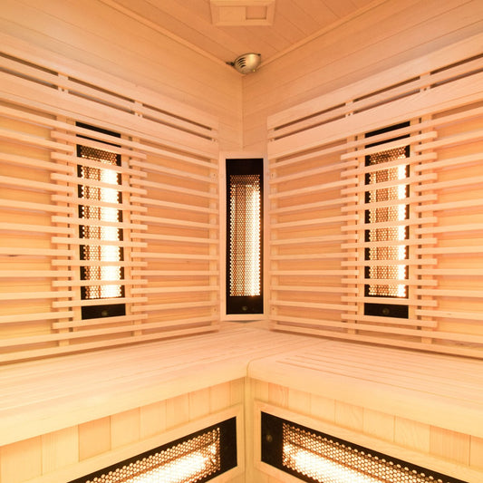 Sauna infrarouge d'angle compact – Holl's PureWave EVO 3 places angulaire