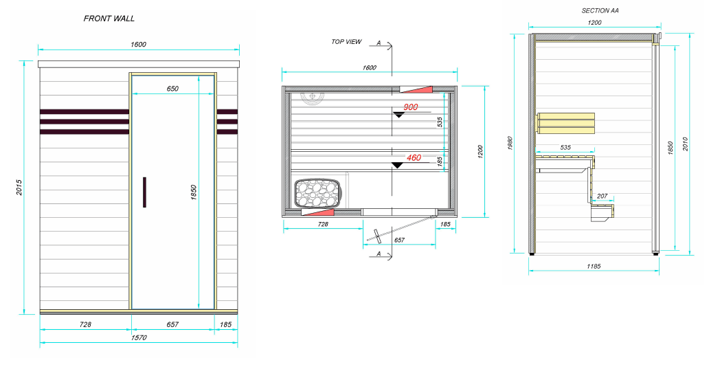 Sauna Well<br> Wenge 160 - spa-suisse.ch