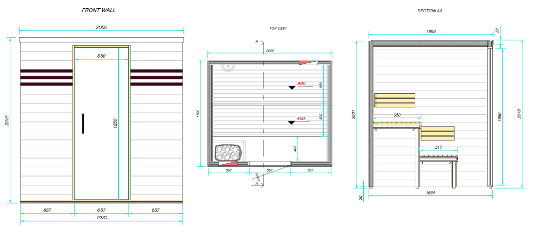 Sauna Well<br> Wenge 200 - spa-suisse.ch