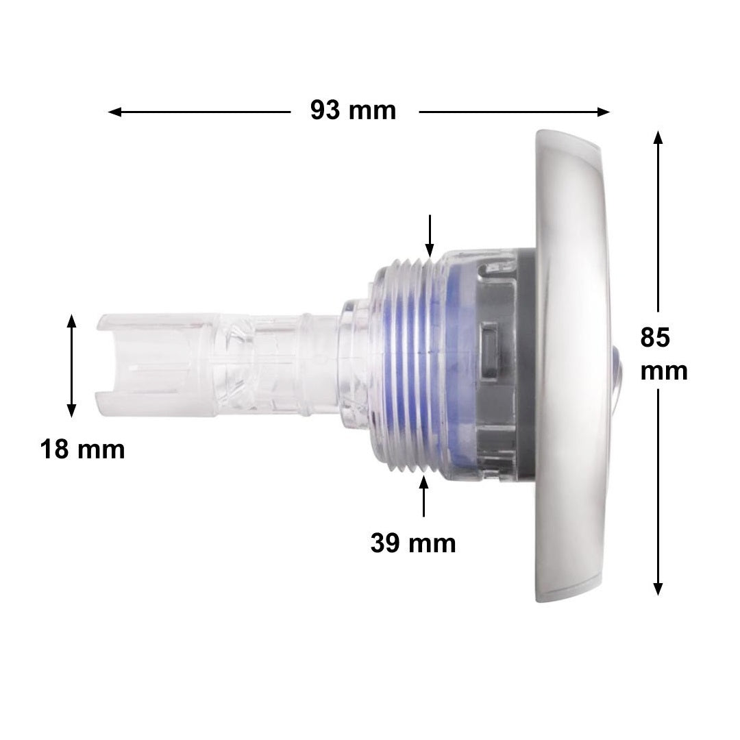 Schéma des dimensions de la buse Wellis 8,5 cm jet rotatif