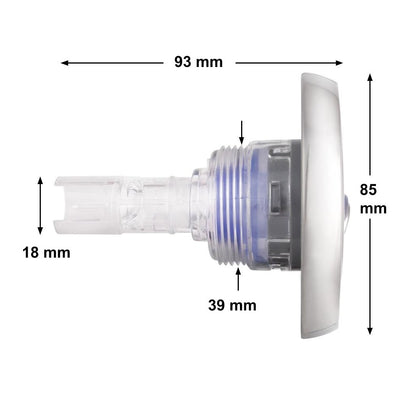 Schéma des dimensions de la buse Wellis 8,5 cm jet rotatif