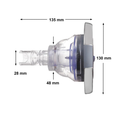 Schéma des dimensions de la buse Wellis 13 cm jet rotatif