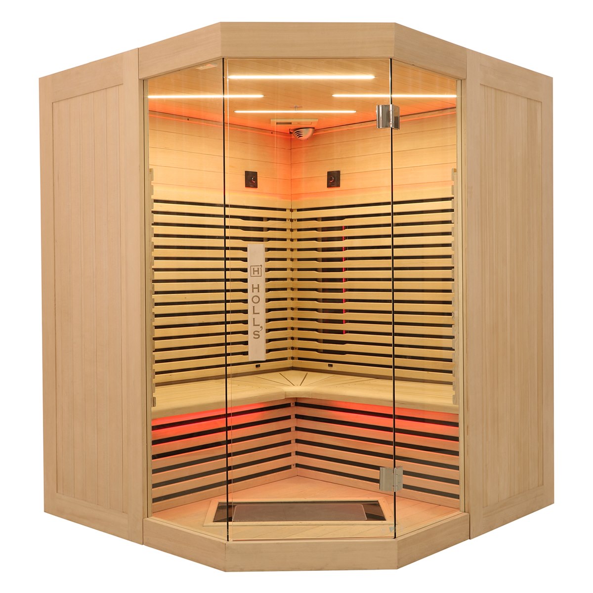Holl's Canopée 3 places angulaire – cabine infrarouge à banc en L