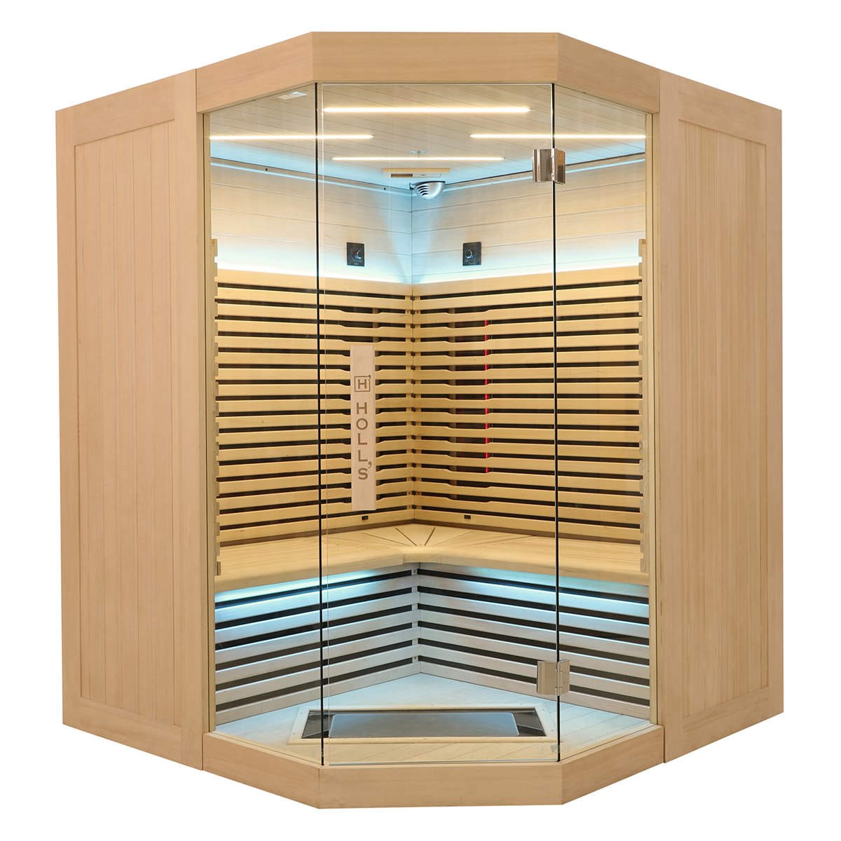 Cabine infrarouge à banc en L – Holl's Canopée 3 places angulaire