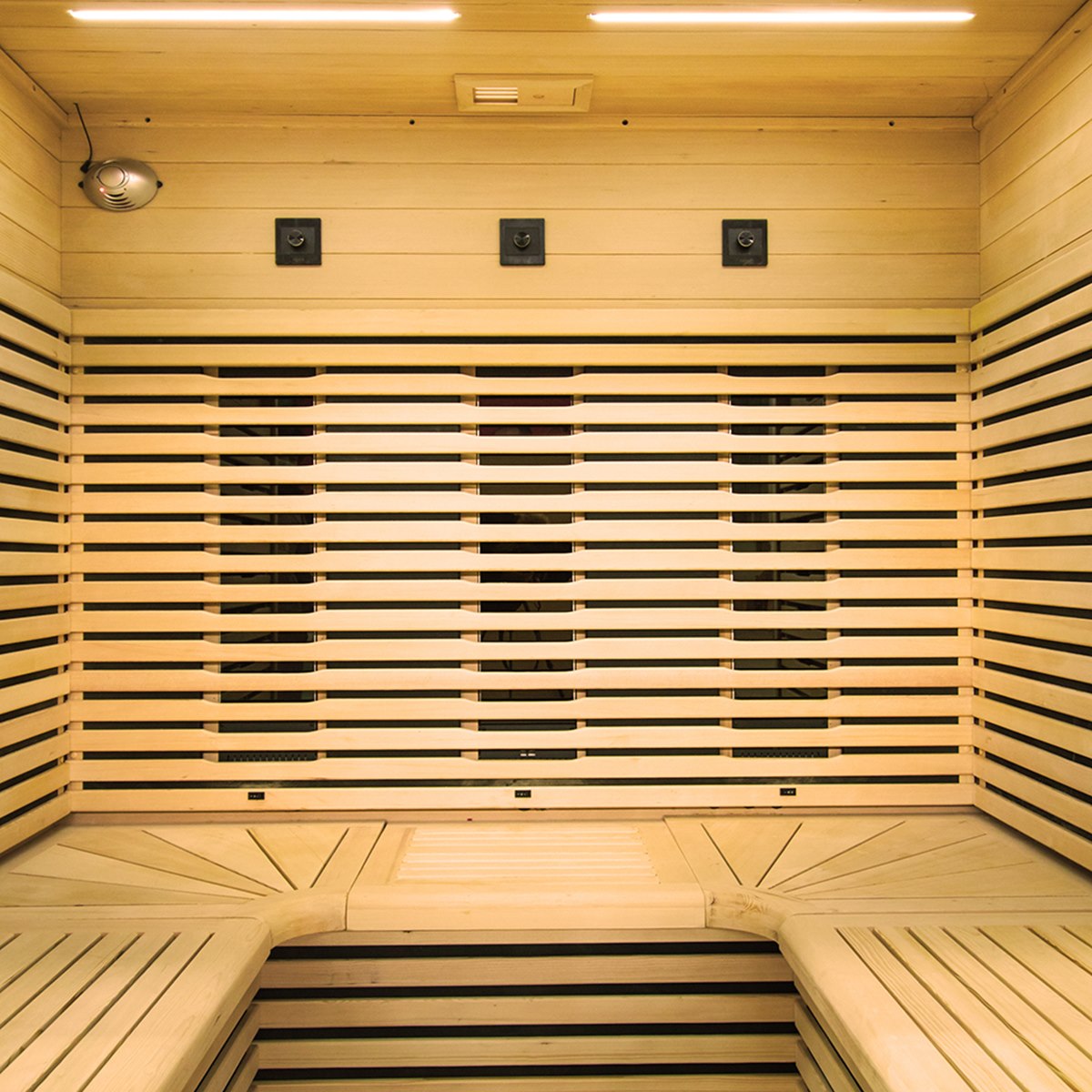 Grande cabine infrarouge à banc en U – Holl's Canopée 6 places