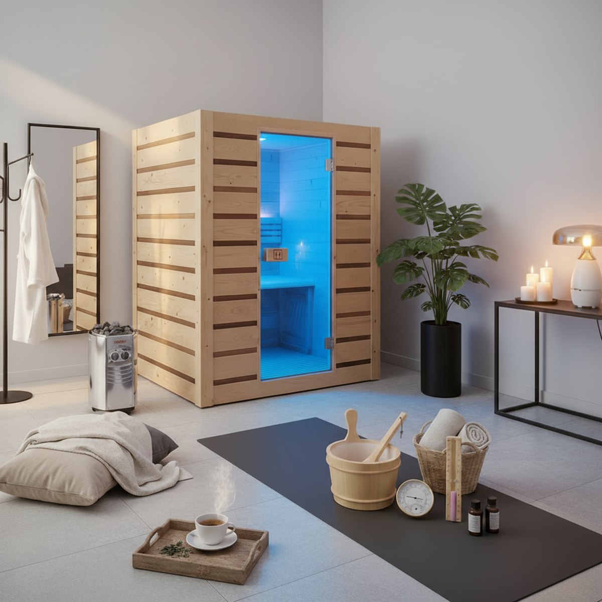 Sauna traditionnel compact à isolation renforcée – Holl's Eccolo 2 places