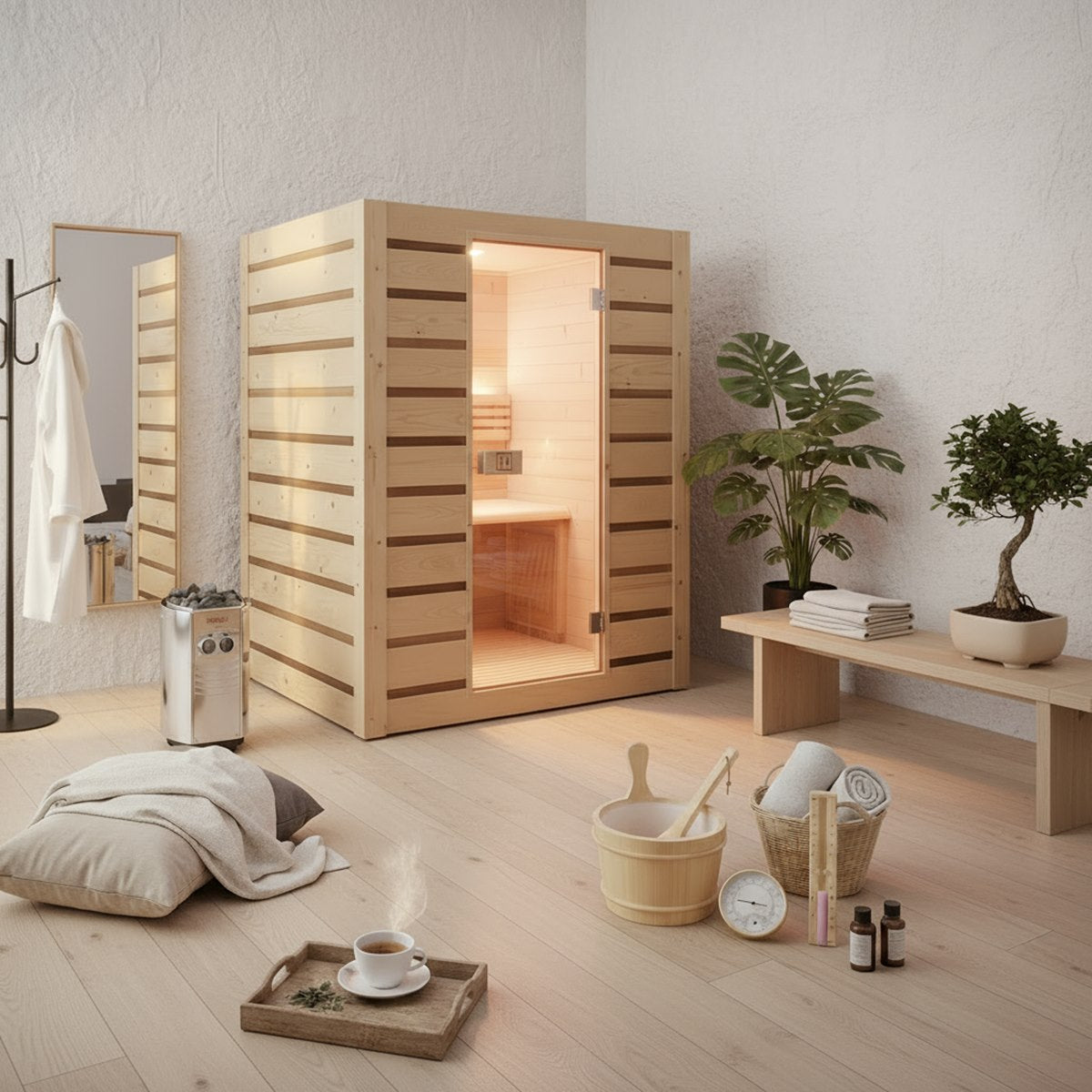 Sauna traditionnel compact à isolation renforcée – Holl's Eccolo 2 places