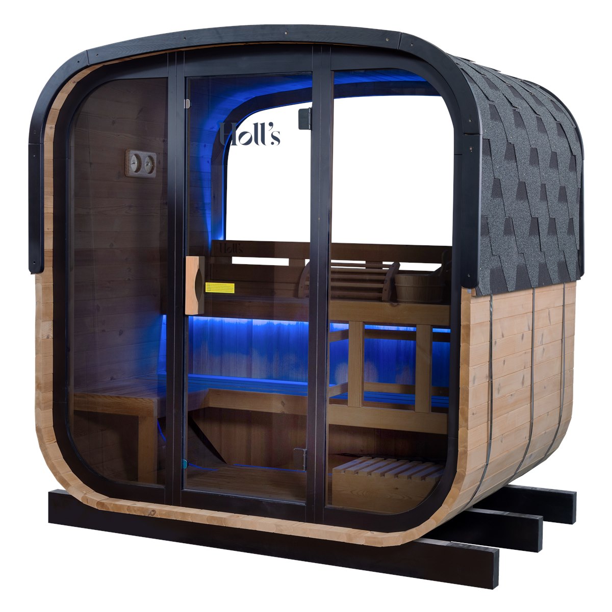 Sauna extérieur thermo-traité 5 à 6 places – Holl's Hestia 160