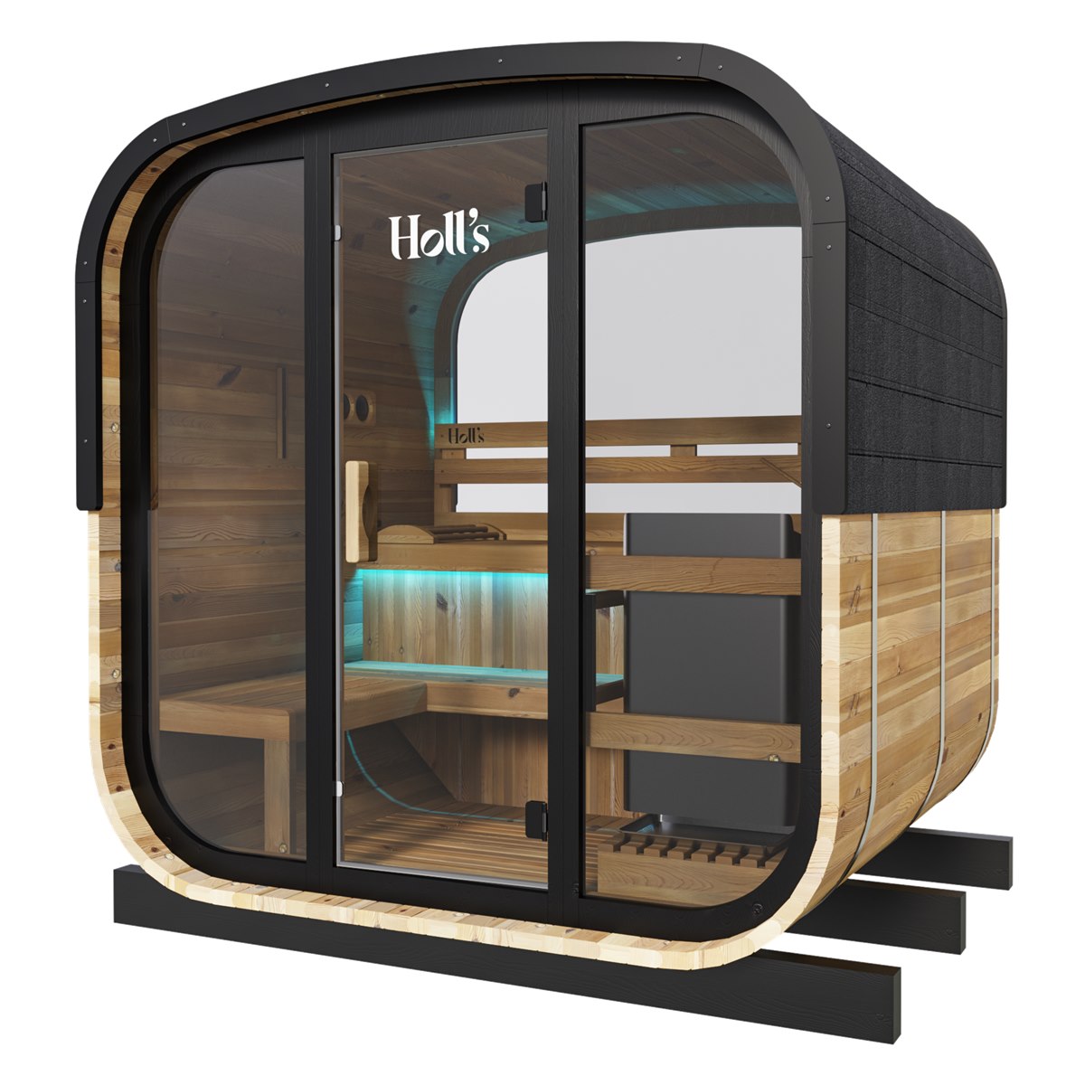 Sauna extérieur thermo-traité 5 à 6 places – Holl's Hestia 160