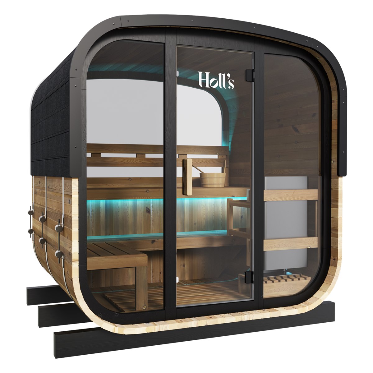 Sauna extérieur thermo-traité 5 à 6 places – Holl's Hestia 160