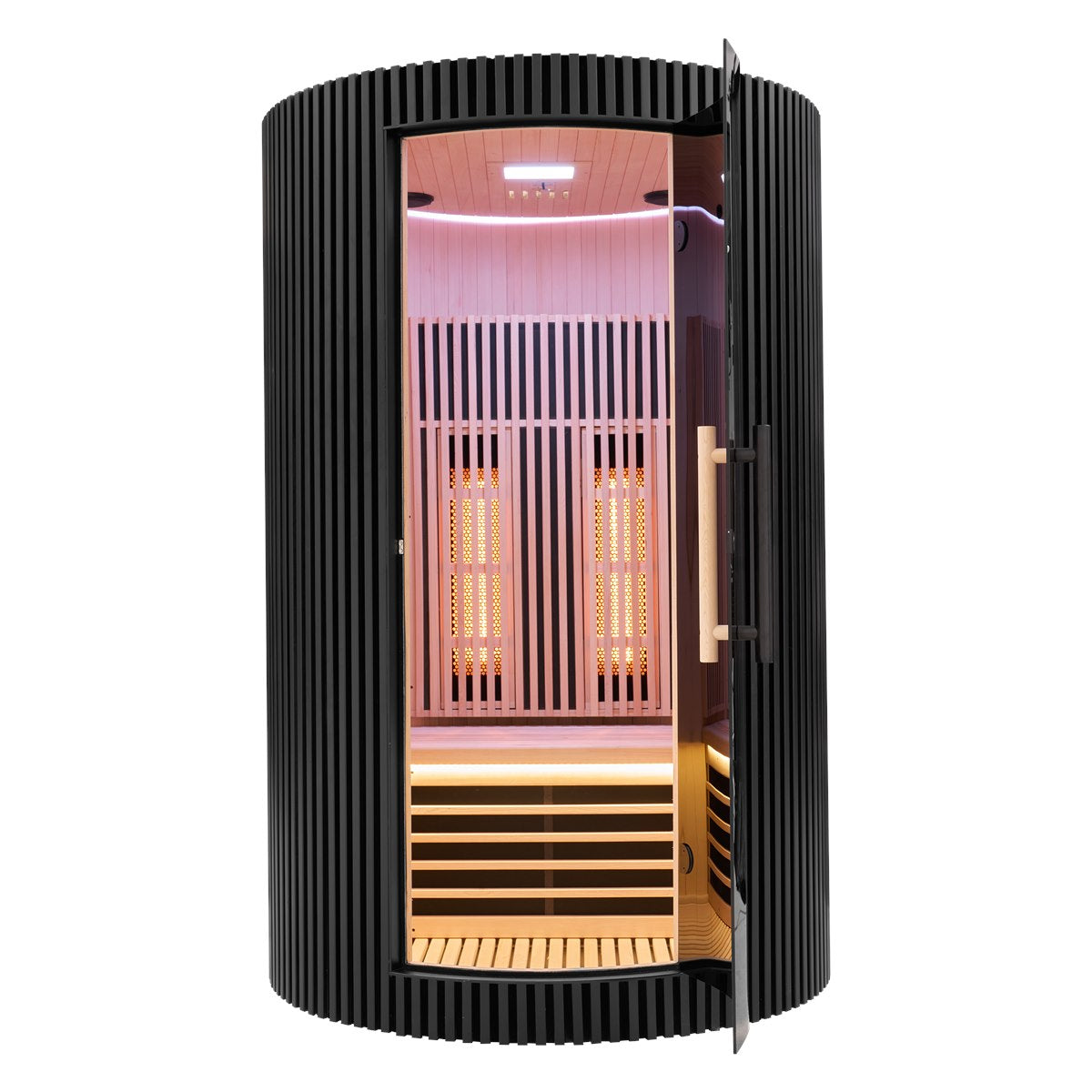 Sauna infrarouge design au format circulaire – Holl's Moon 2 places