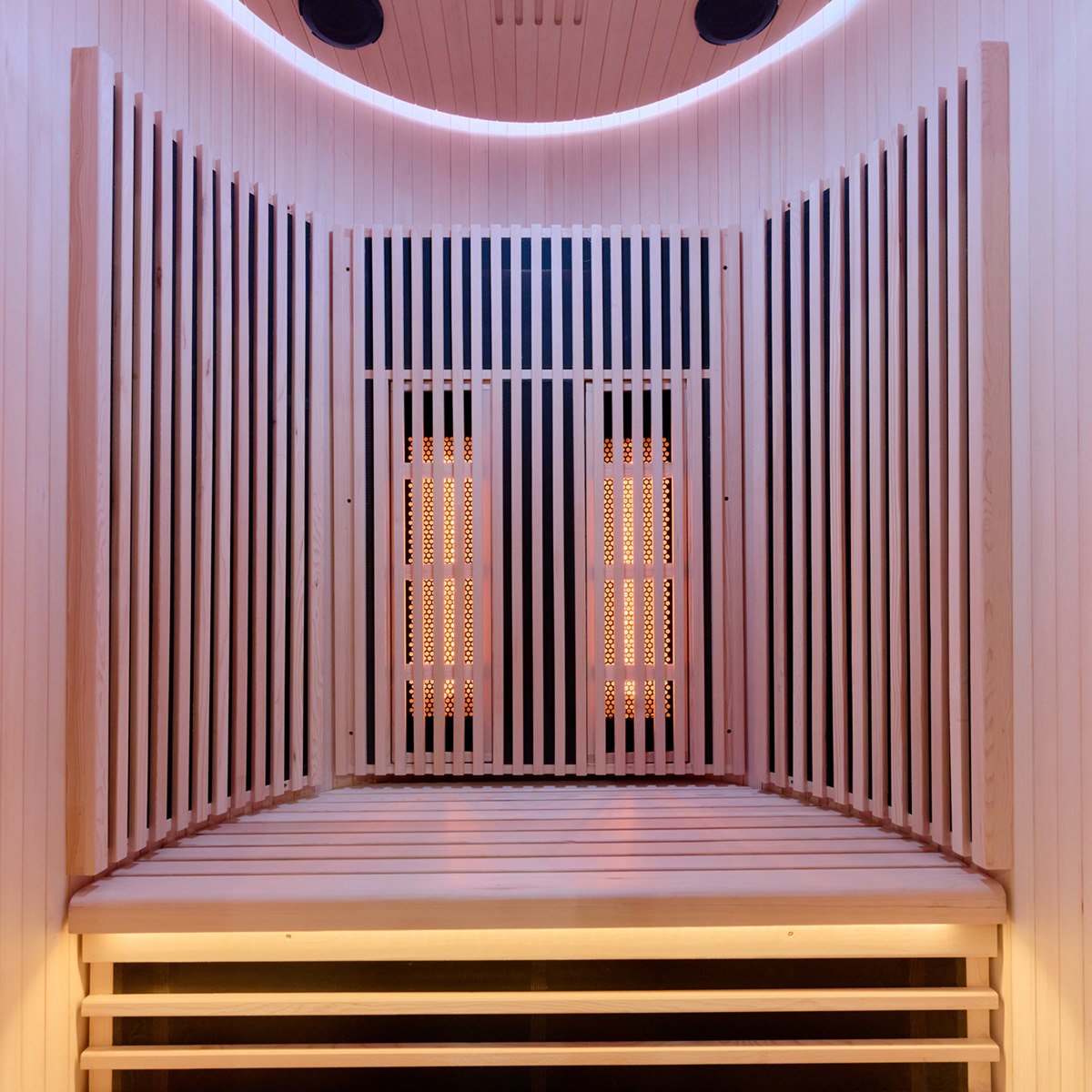 Sauna infrarouge design au format circulaire – Holl's Moon 2 places