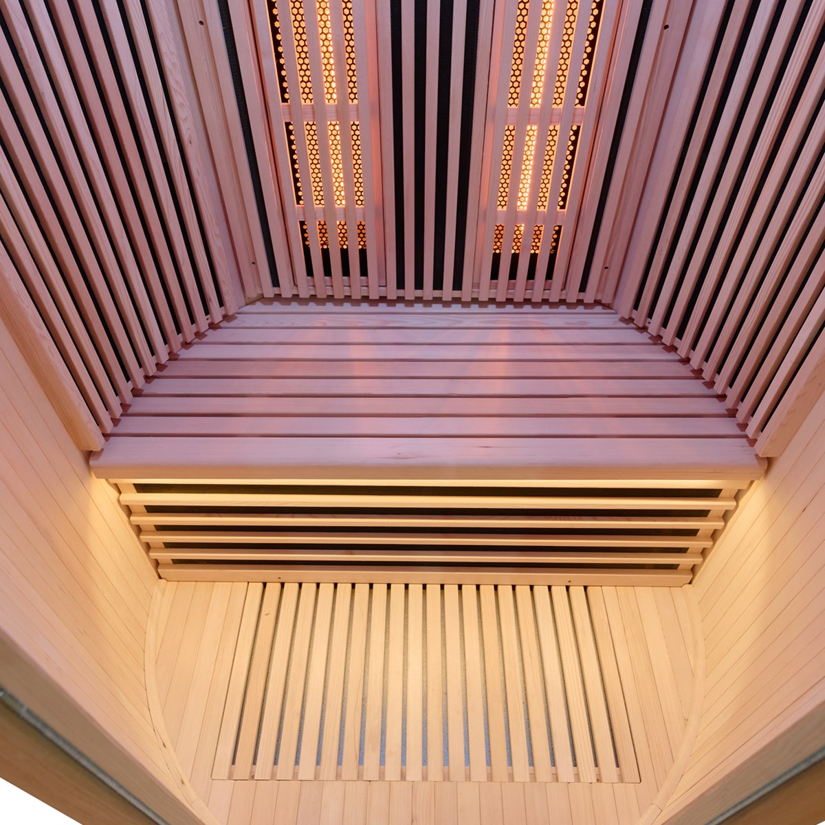 Sauna infrarouge design au format circulaire – Holl's Moon 2 places