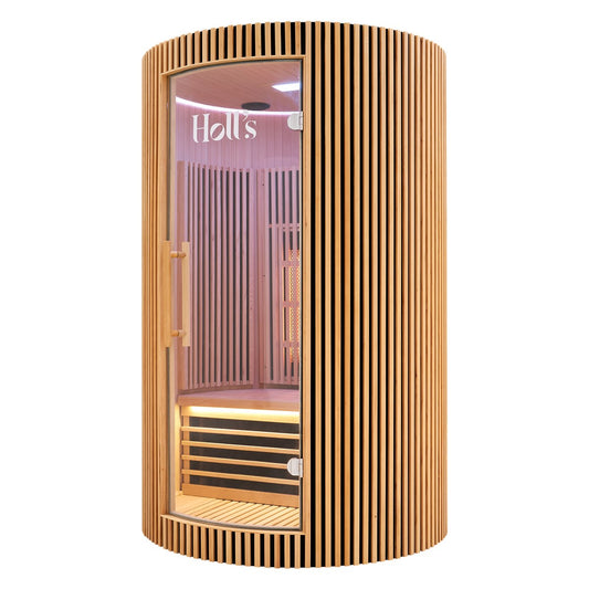 Sauna infrarouge design au format circulaire – Holl's Moon 2 places