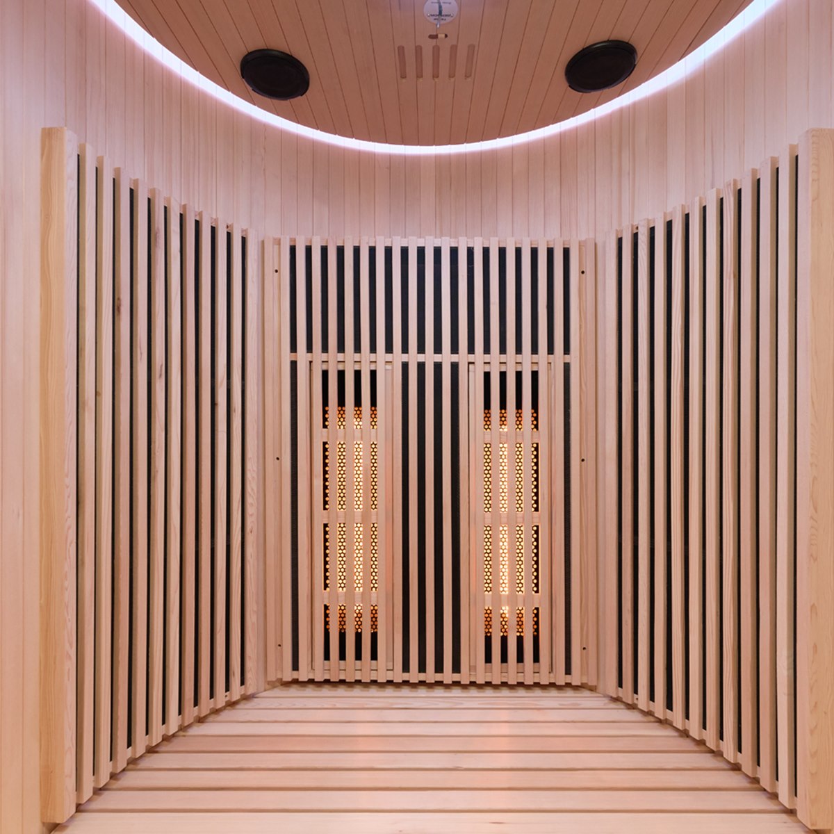 Sauna infrarouge design au format circulaire – Holl's Moon 2 places