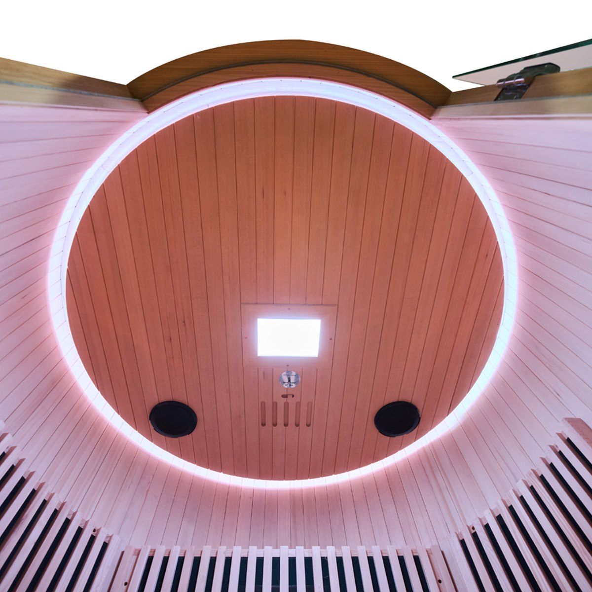 Sauna infrarouge design au format circulaire – Holl's Moon 2 places