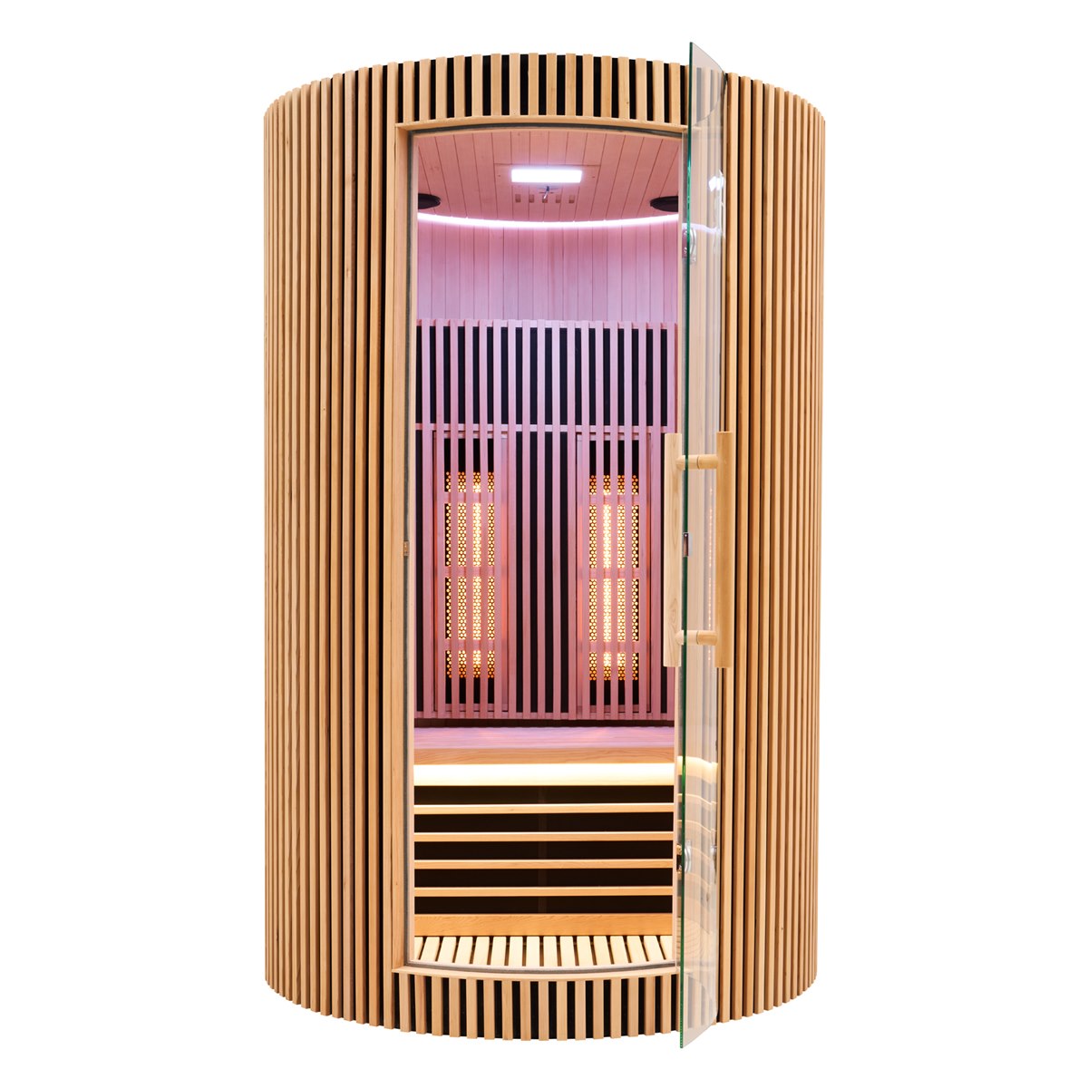 Sauna infrarouge design au format circulaire – Holl's Moon 2 places