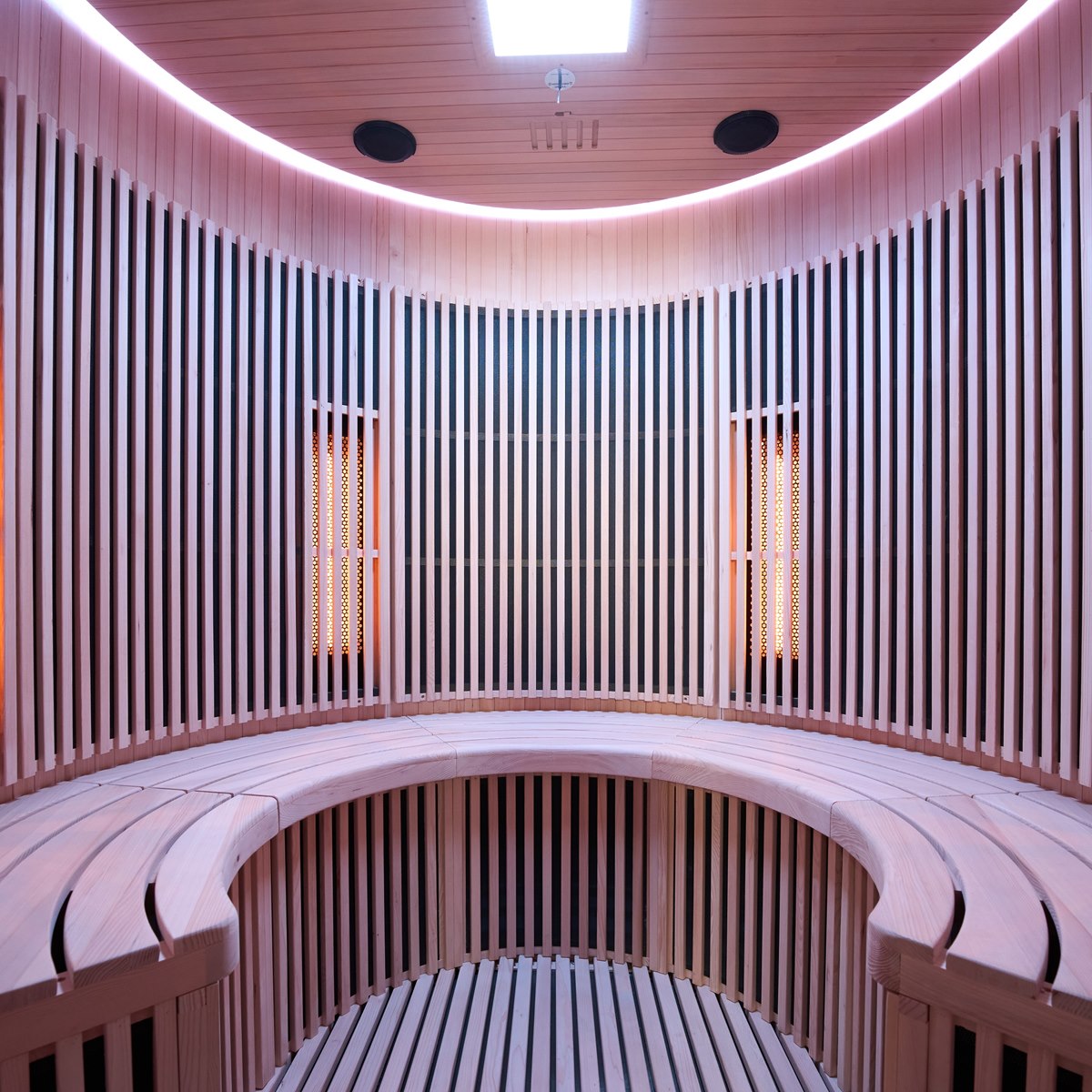 Grand sauna infrarouge circulaire à partager – Holl's Moon 4 places