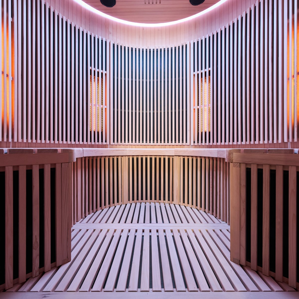 Grand sauna infrarouge circulaire à partager – Holl's Moon 4 places