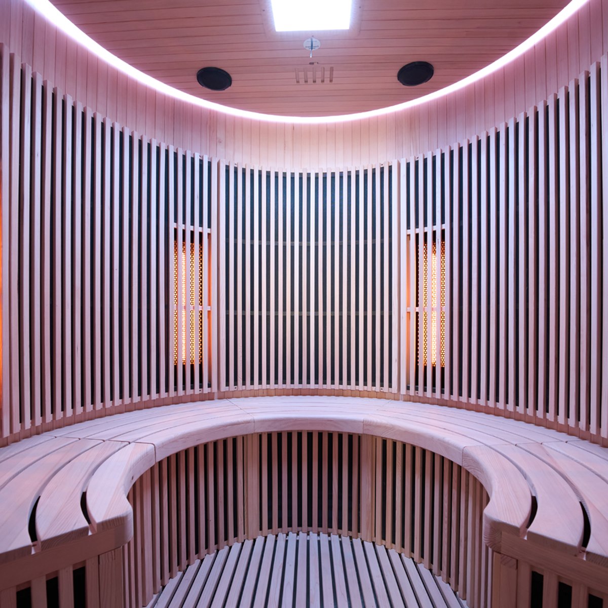 Grand sauna infrarouge circulaire à partager – Holl's Moon 4 places