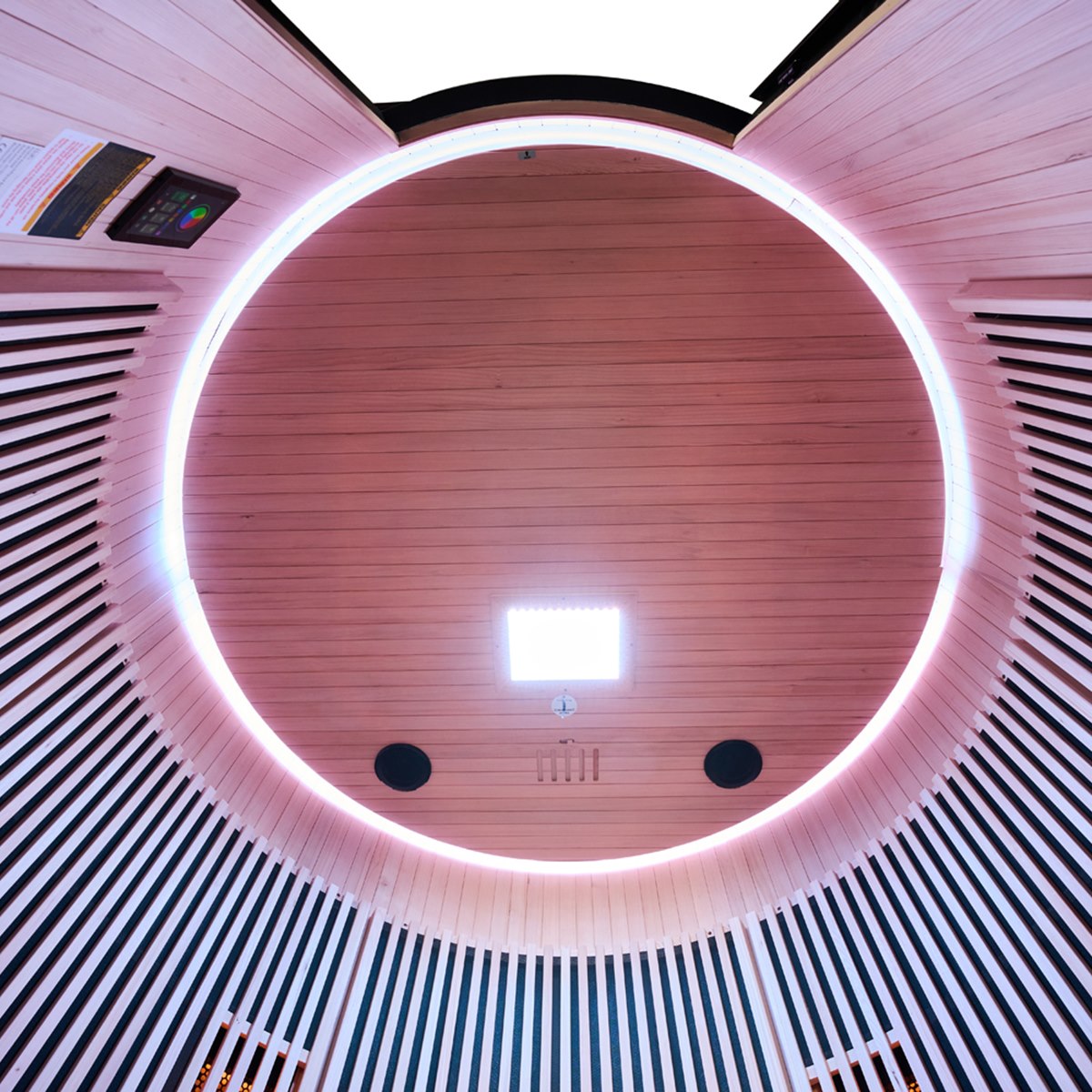 Grand sauna infrarouge circulaire à partager – Holl's Moon 4 places