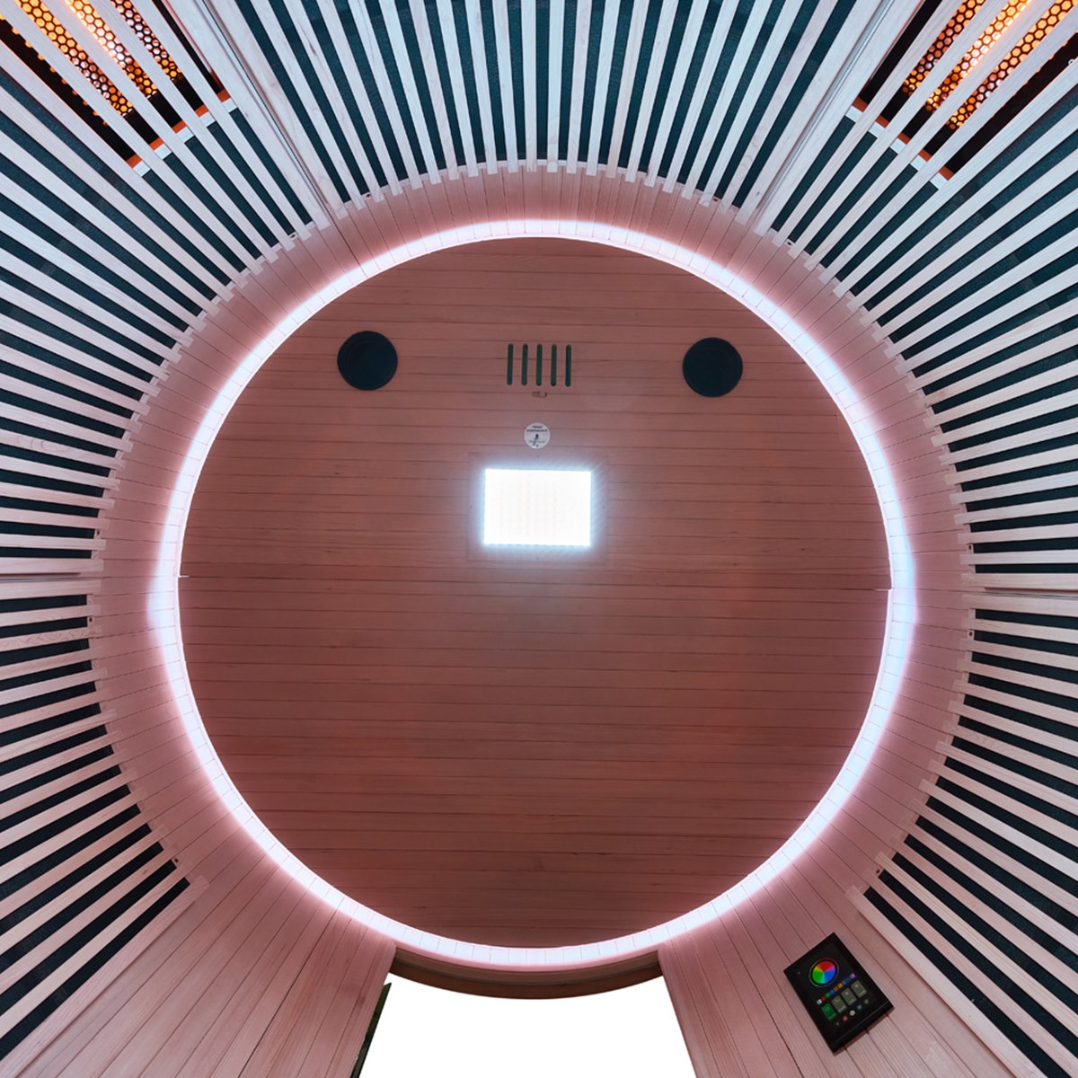 Grand sauna infrarouge circulaire à partager – Holl's Moon 4 places