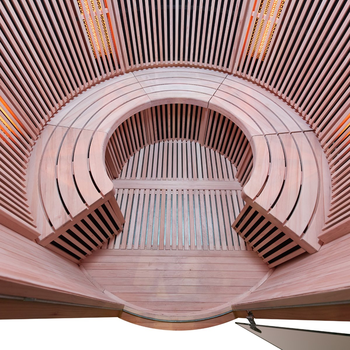 Grand sauna infrarouge circulaire à partager – Holl's Moon 4 places