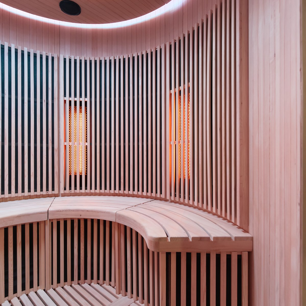 Grand sauna infrarouge circulaire à partager – Holl's Moon 4 places