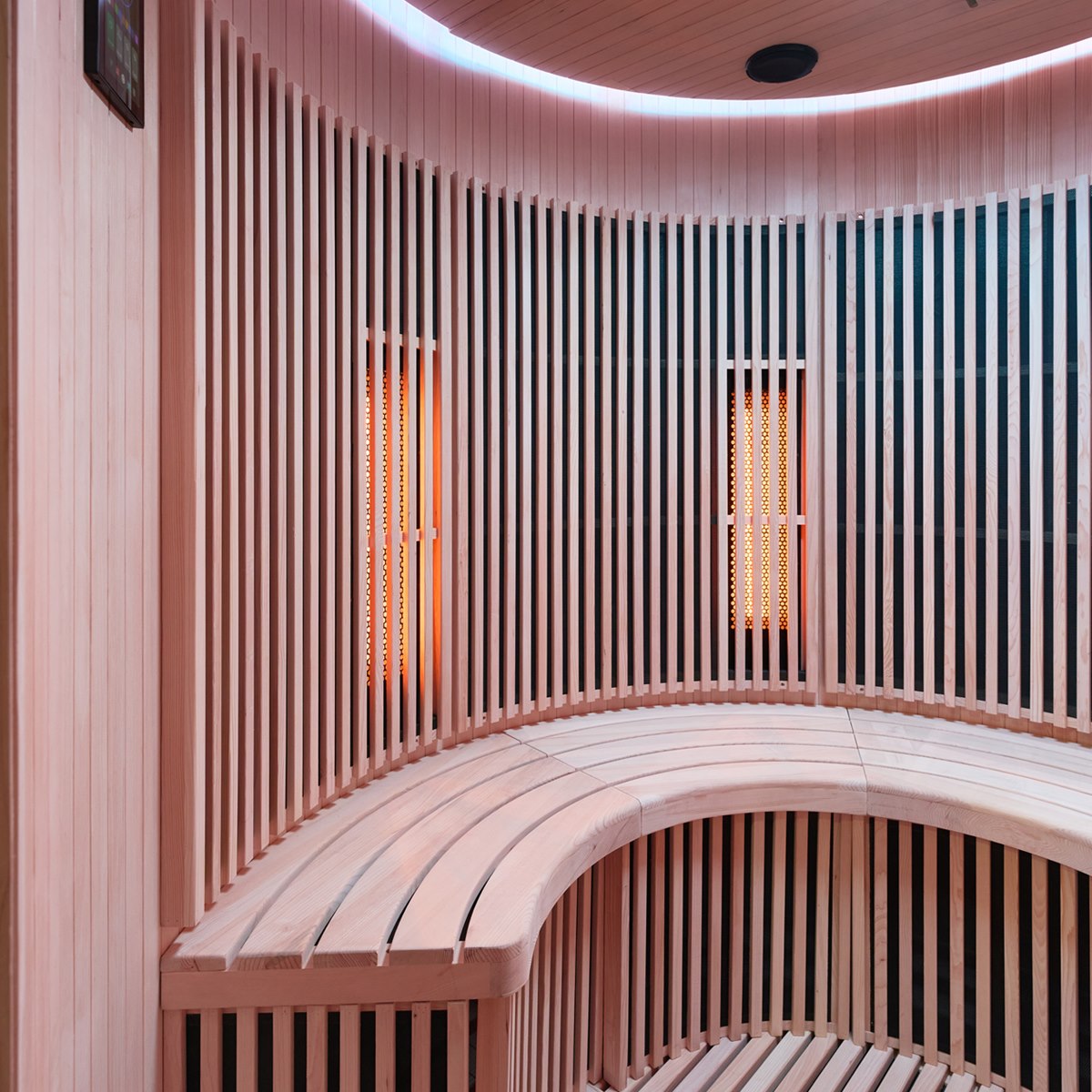 Grand sauna infrarouge circulaire à partager – Holl's Moon 4 places