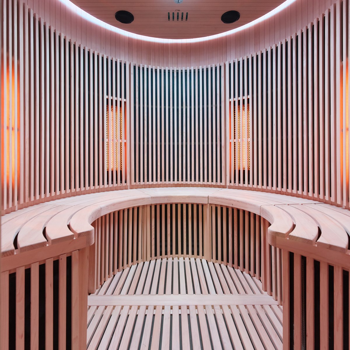Grand sauna infrarouge circulaire à partager – Holl's Moon 4 places