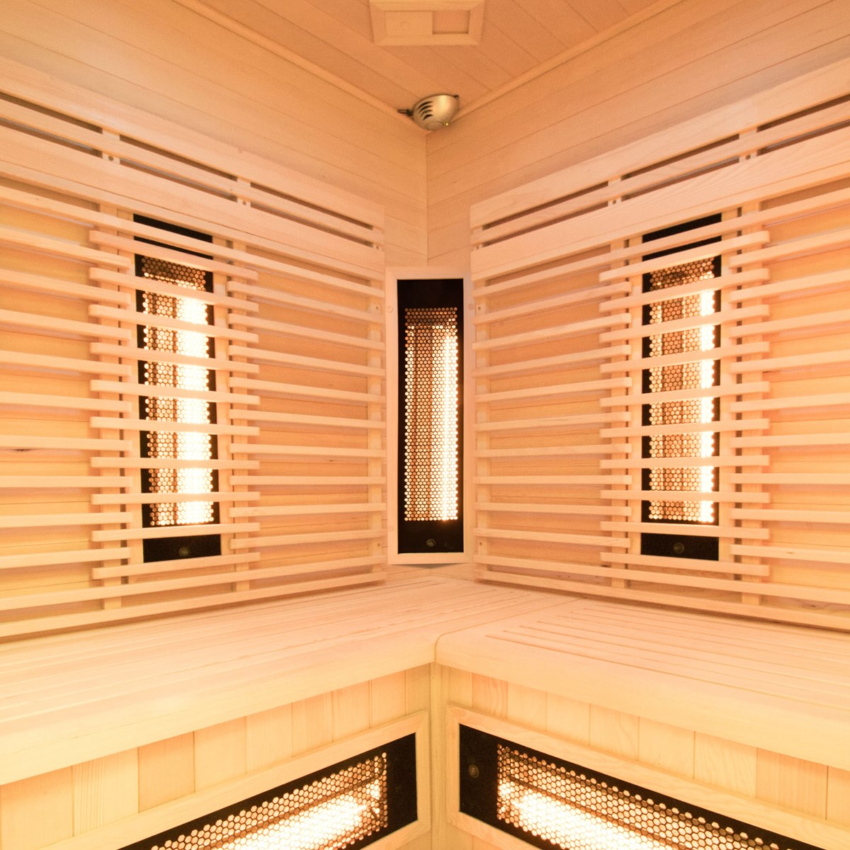 Sauna infrarouge d'angle compact – Holl's PureWave EVO 3 places angulaire
