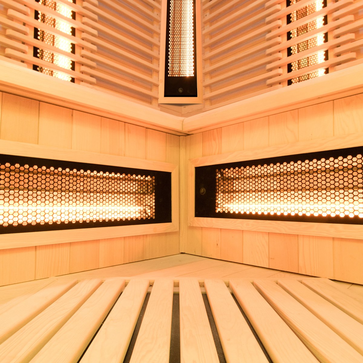 Sauna infrarouge d'angle compact – Holl's PureWave EVO 3 places angulaire