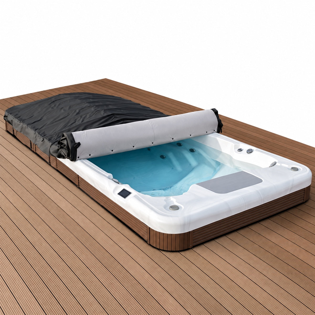 RollCover Couverture de spa de nage Wellis - ouverte