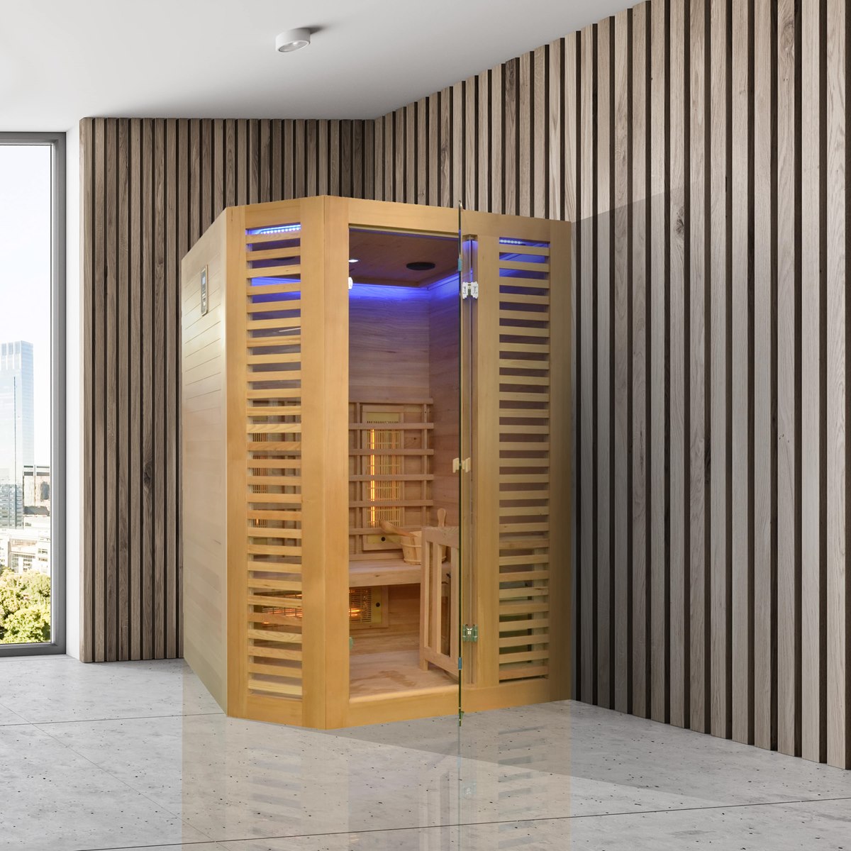 Sauna infrarouge et traditionnel 2-3 places – Holl's Venetian Hybride